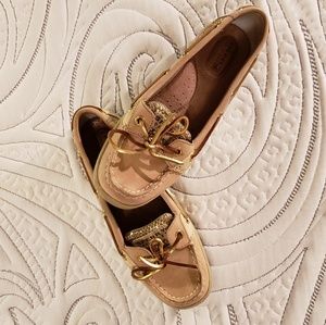 Sperry Topsiders Gold Sparkle